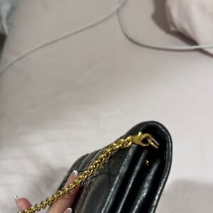 Authentic Christian Dior Cannage Lambskin Long Wallet with Chain in Black Color